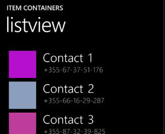 Displaying collections of items on Windows Phone